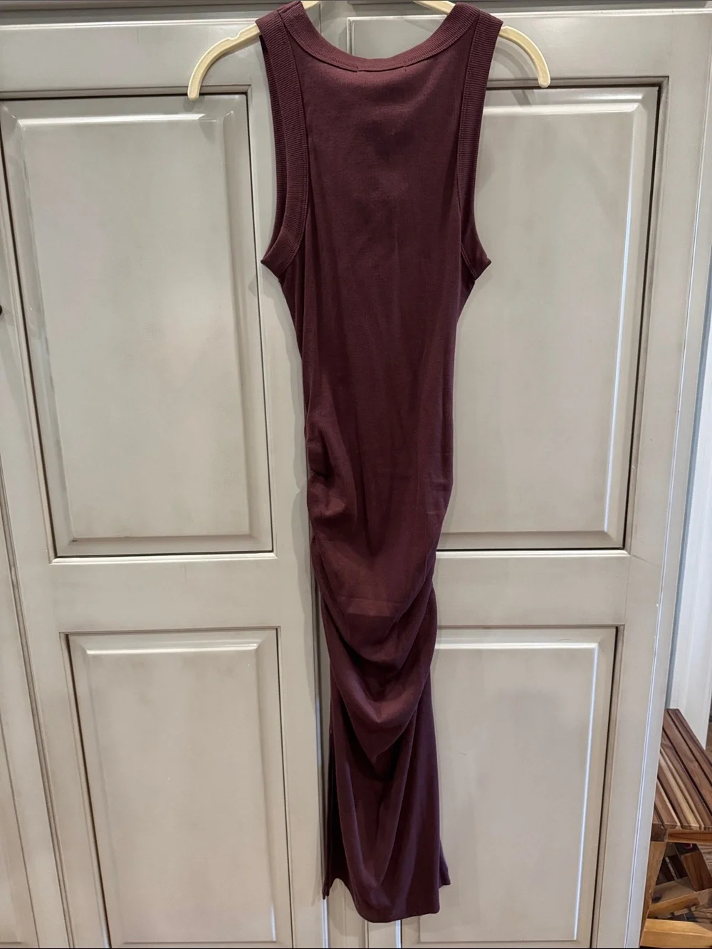 Michael Stars Sleeveless Ruched Maxi Dress in Wine
